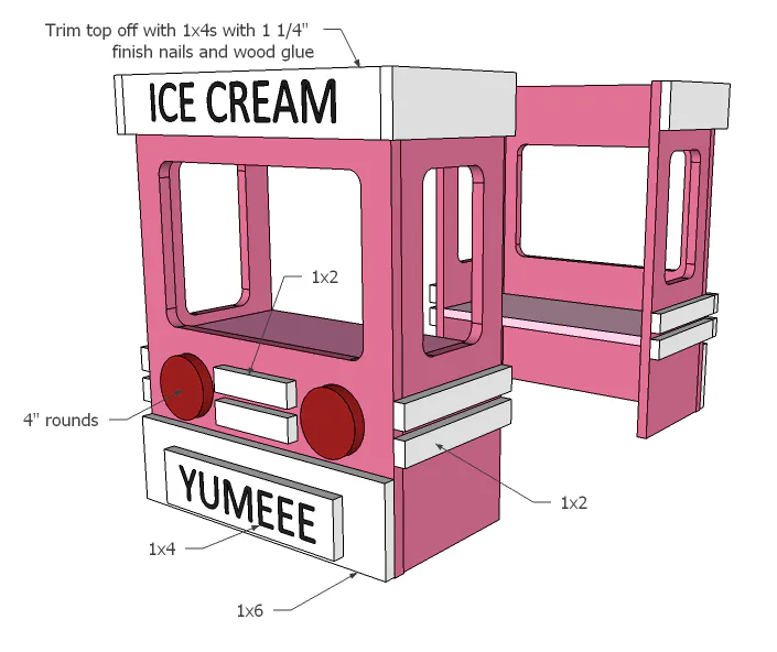 Ice Cream Truck Play Table or Desk, step 5