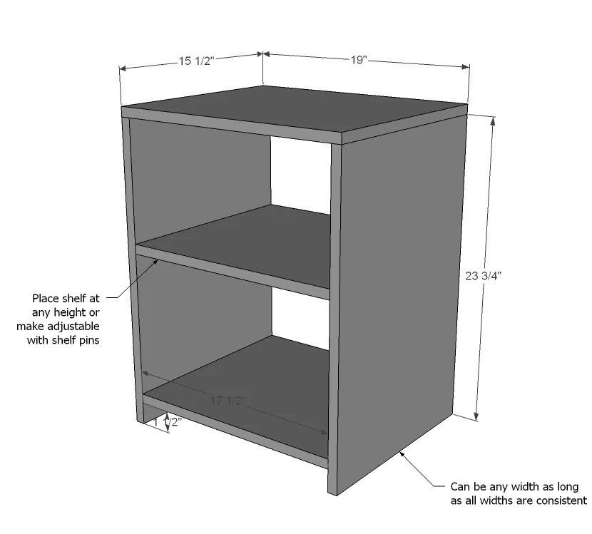 Katie Nightstand Open Shelf, step 1
