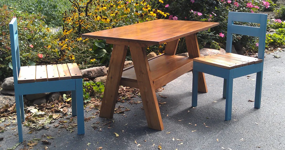 Kids Trestle Style Play Table