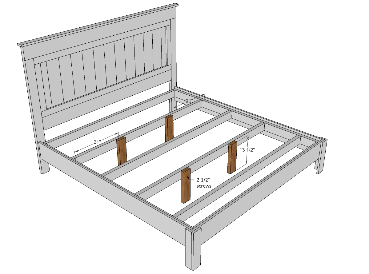 King Size Fancy Farmhouse Bed, step 14