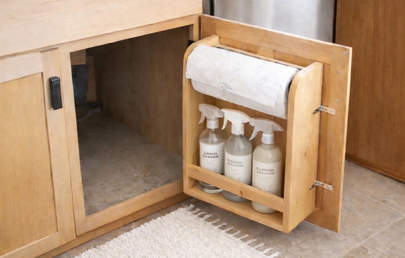 Kitchen Cabinet Door Organizer Paper Towel Holder