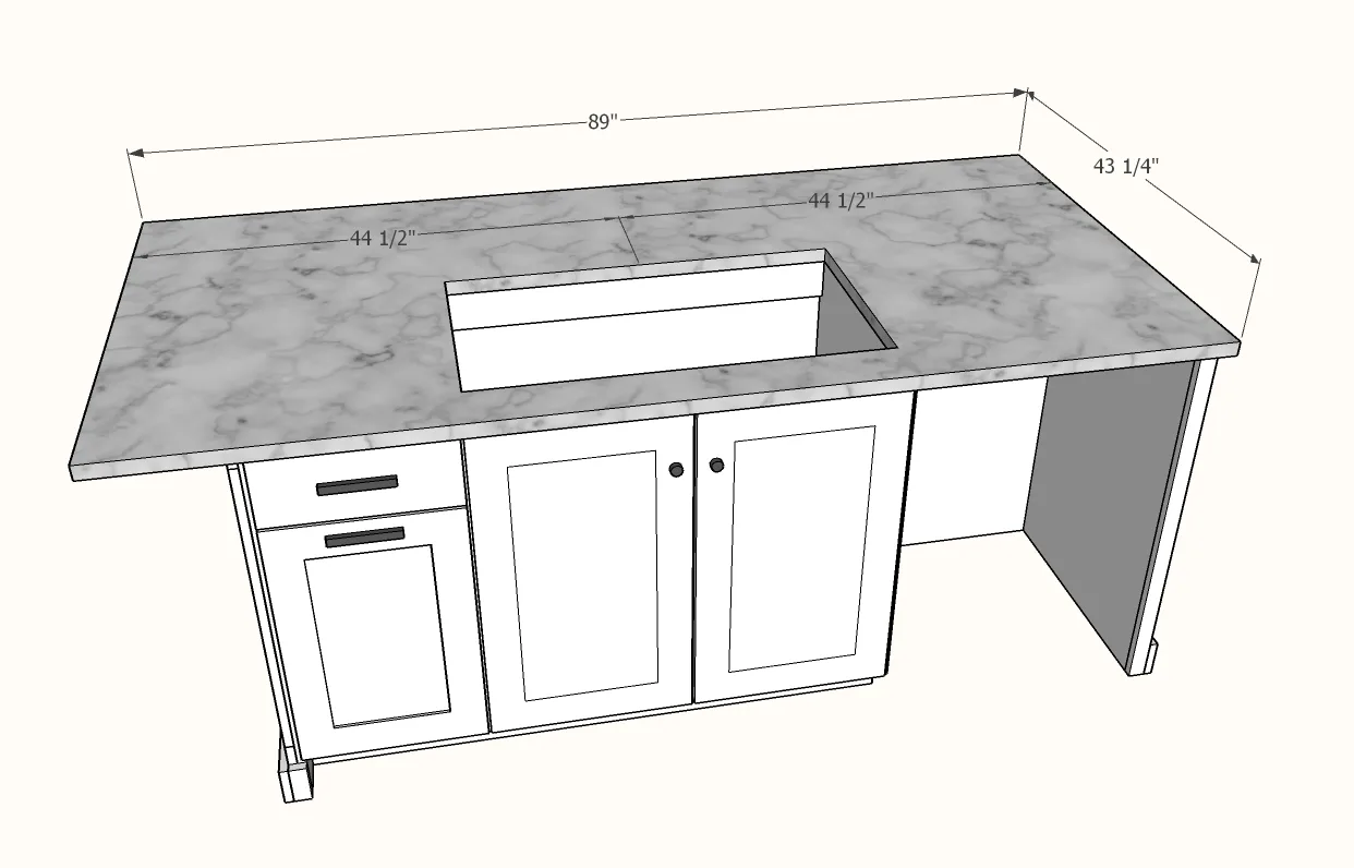 Kitchen Island with Open Shelving, step 13