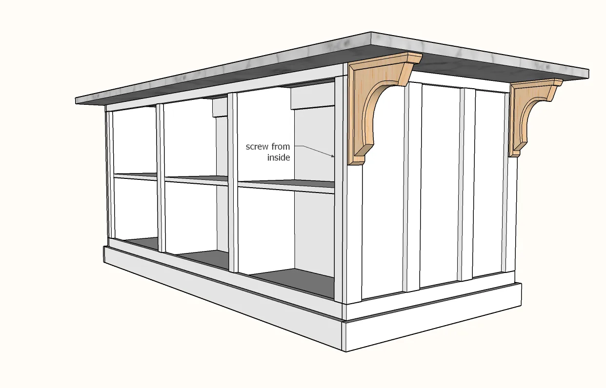 Kitchen Island with Open Shelving, step 14