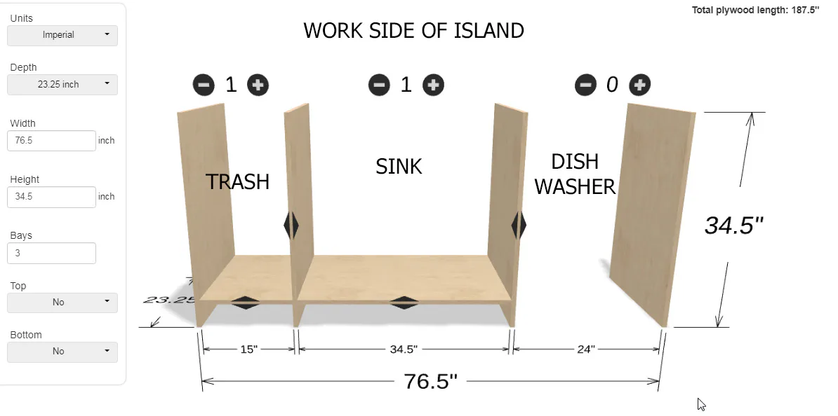 Kitchen Island with Open Shelving, step 1