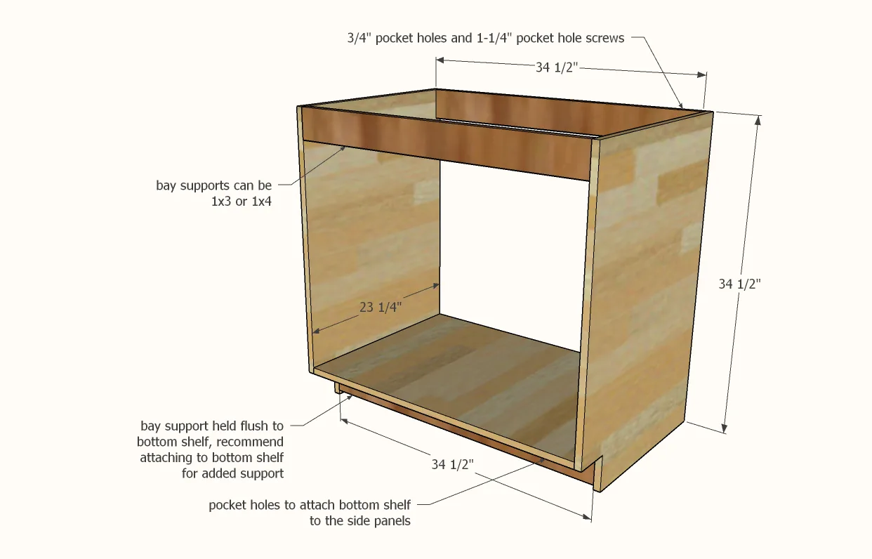 Kitchen Island with Open Shelving, step 2