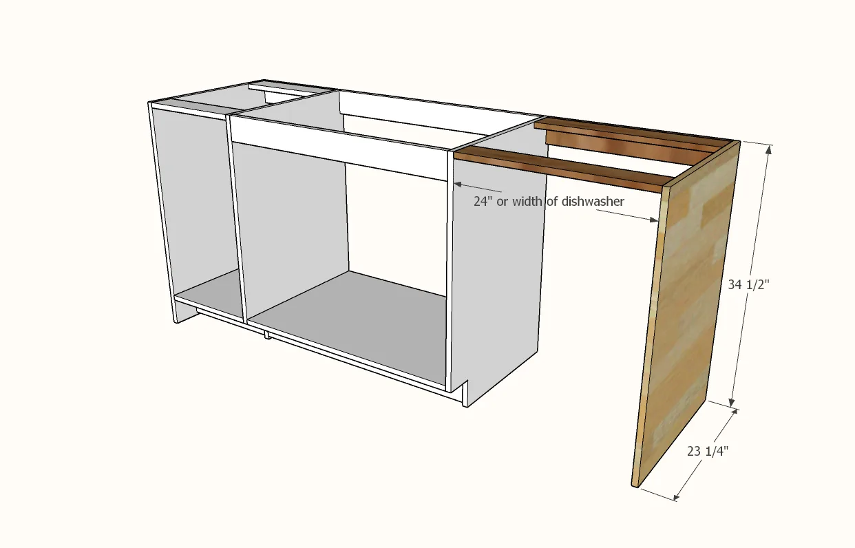 Kitchen Island with Open Shelving, step 4