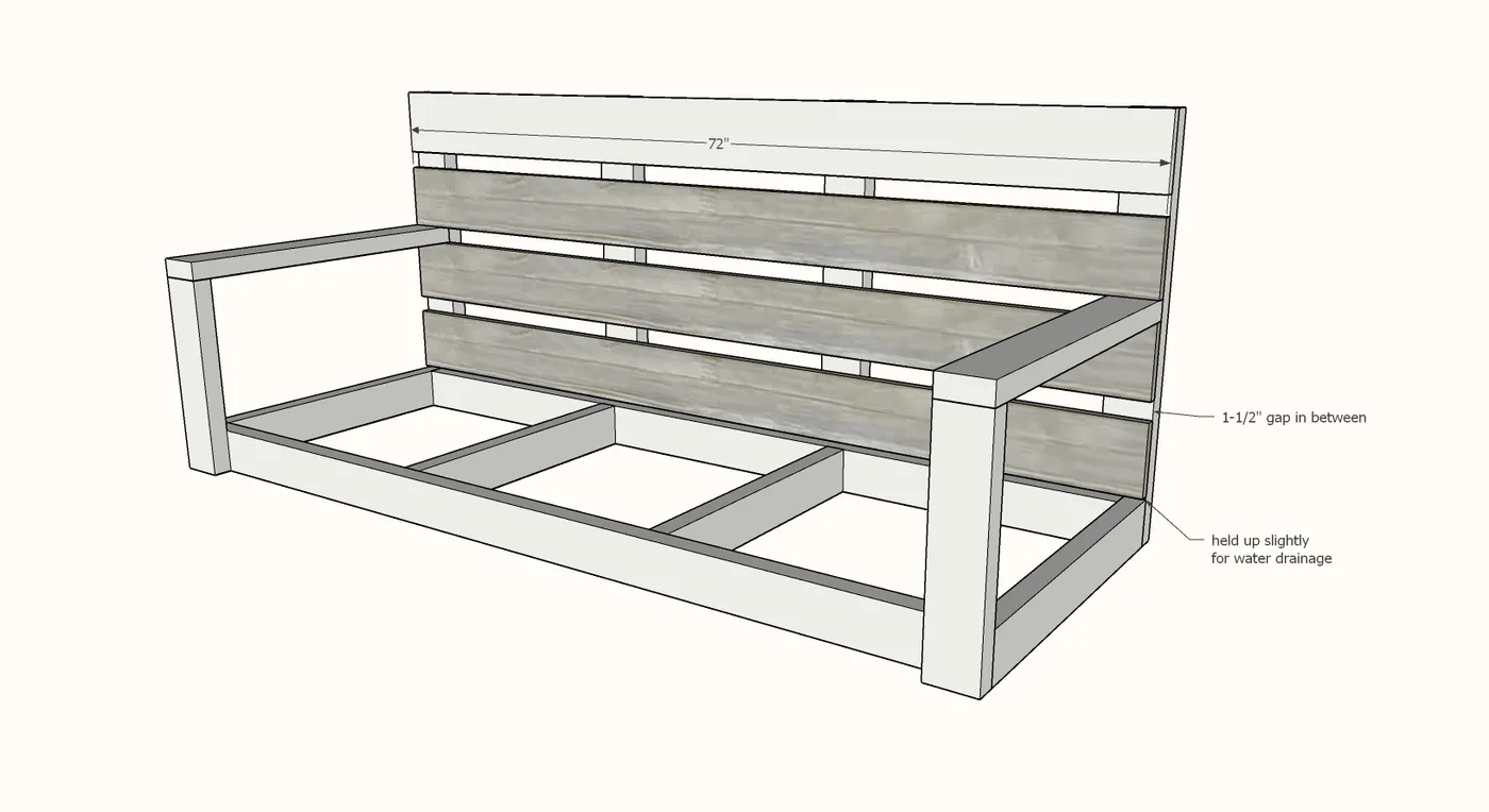 Large Modern Porch Swing Couch, step 7