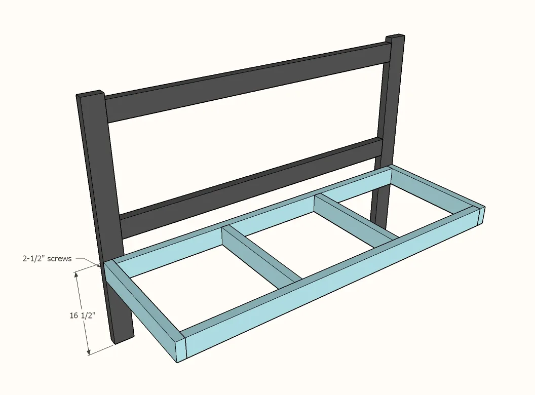 Large Outdoor Bench with X Backs, step 3