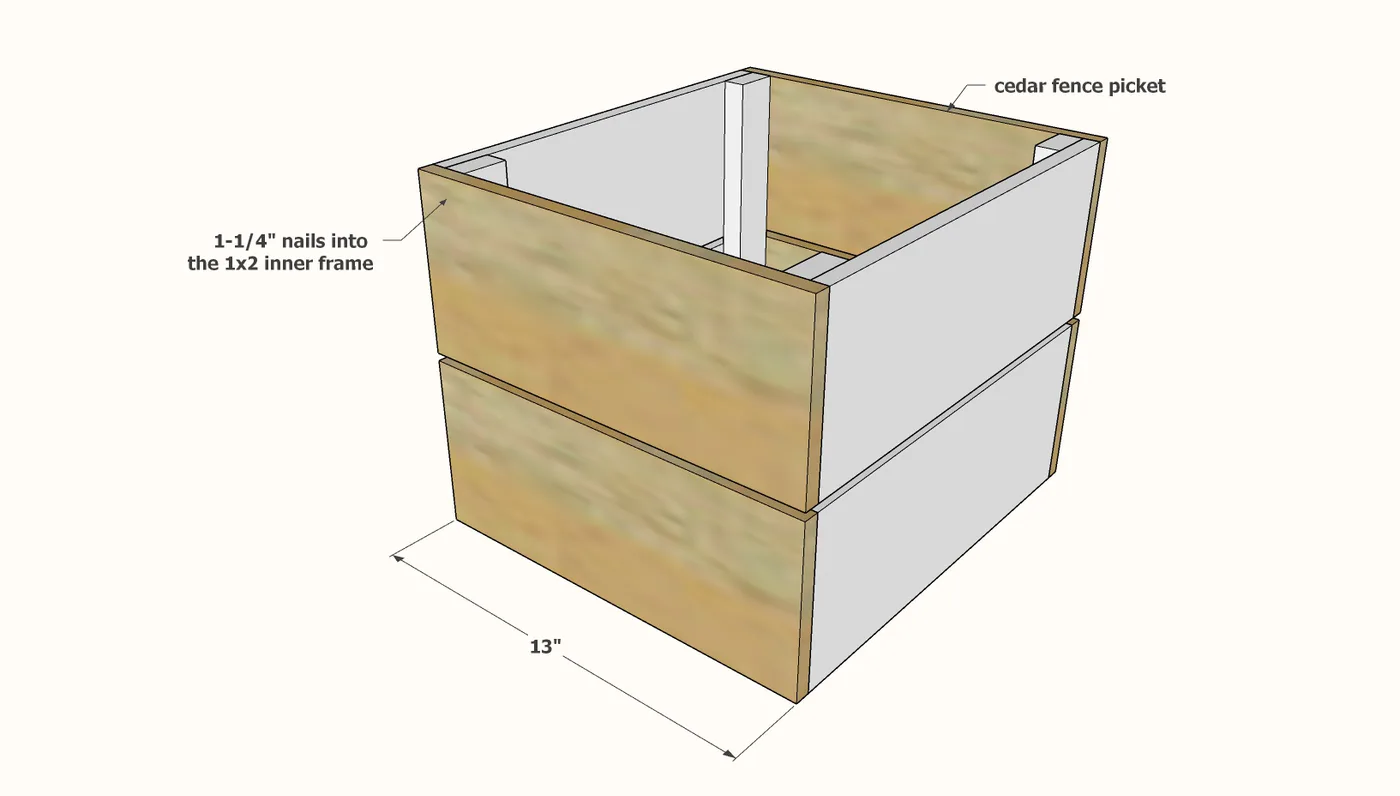 Large Wooden Milk Crate Tutorial using Cedar Fence Pickets, step 3