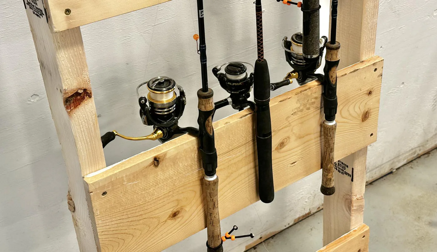Leaning Fishing Rod Rack