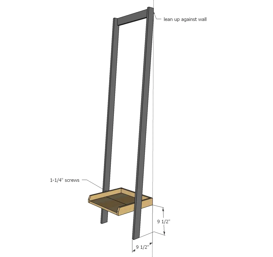 Leaning Ladder Wall Bookshelf, step 6