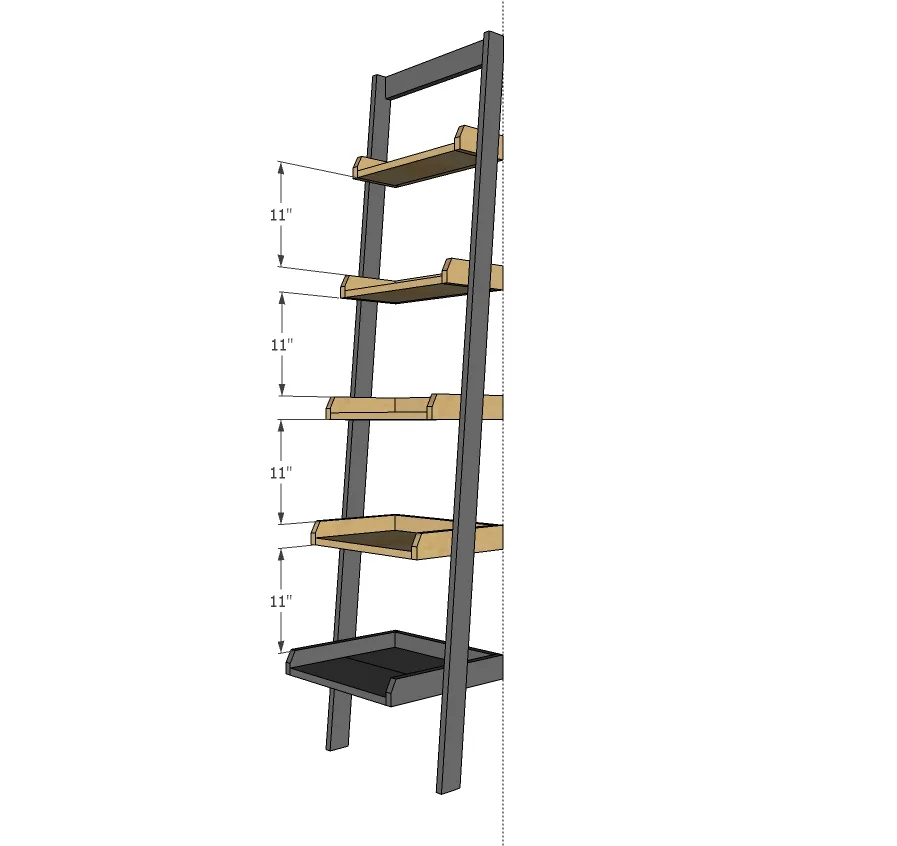Leaning Ladder Wall Bookshelf, step 7