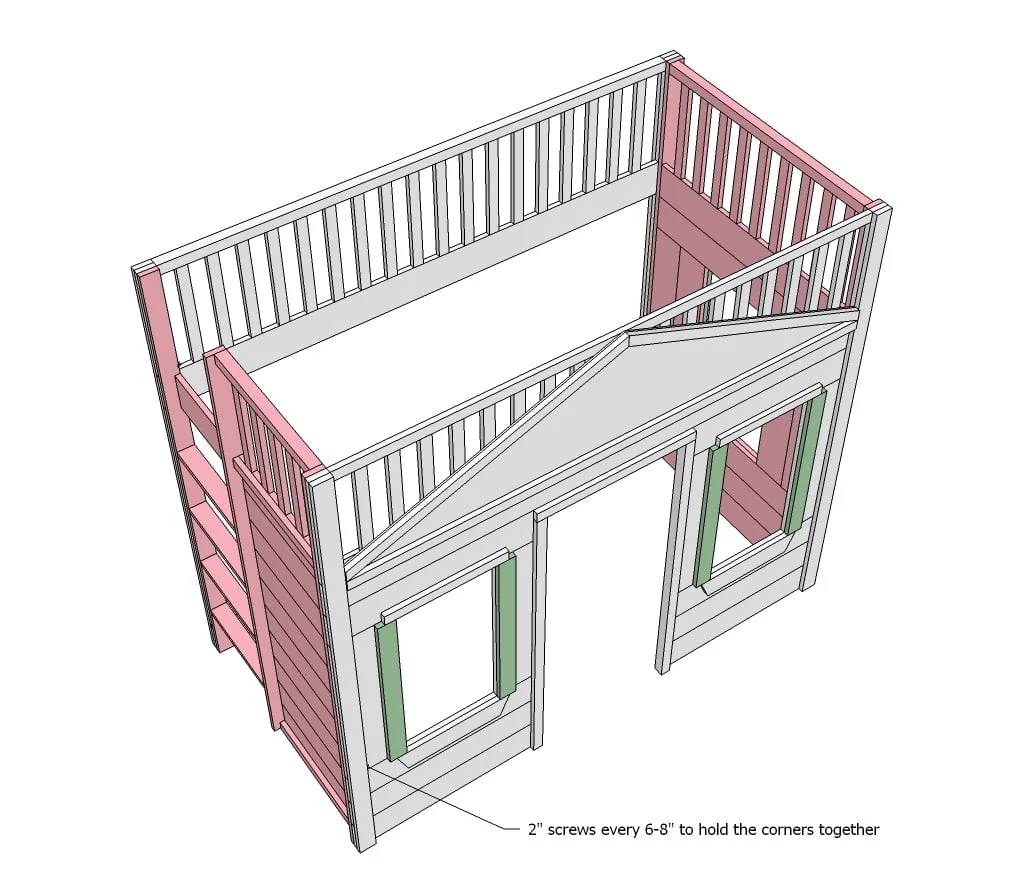 Little Cottage Loft Bed, step 20