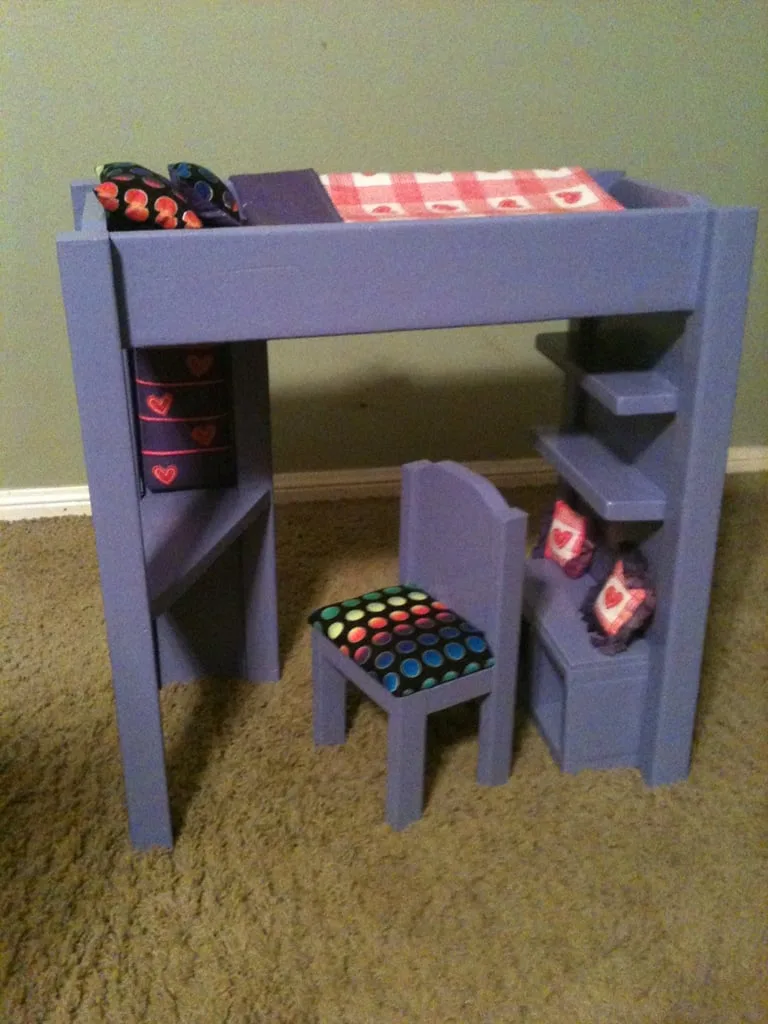 Loft bed for american girl or 18" doll