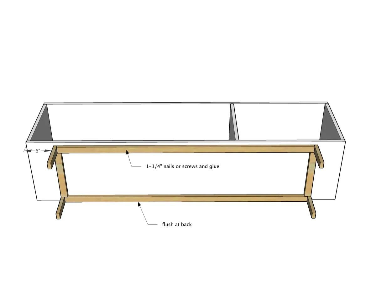 Long Modern Media Console or Entertainment Center, step 3