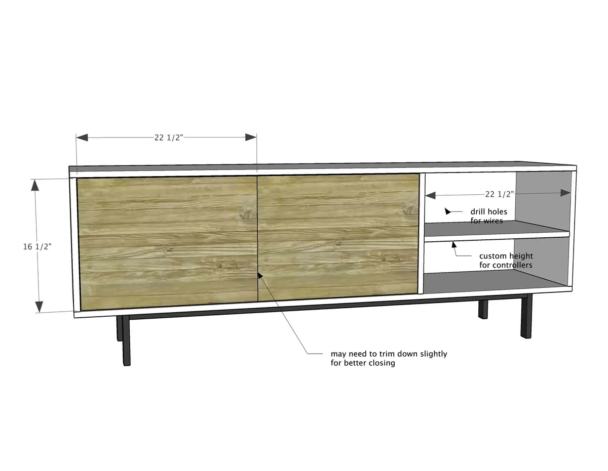 Long Modern Media Console or Entertainment Center, step 5