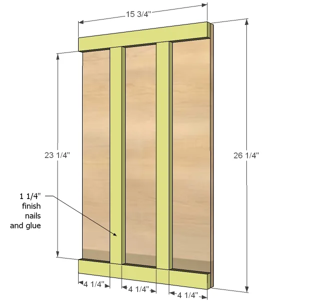 Mid Height 4 Drawer Dresser with Open Bottom Shelf, step 1