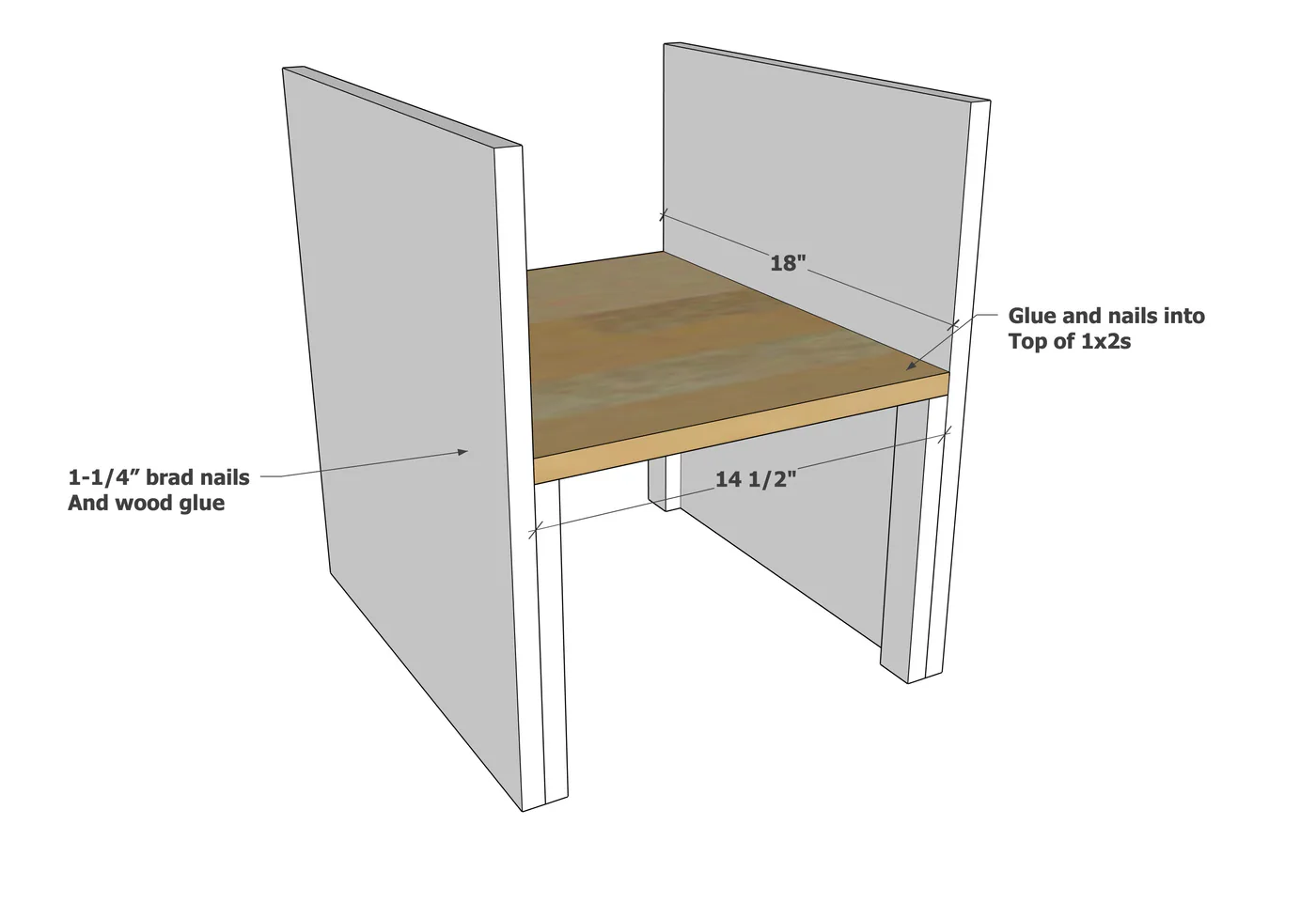 Minimalist Modern Nightstand (Narrow), step 2