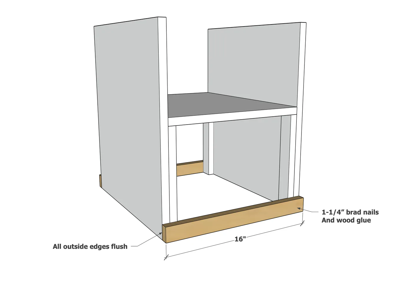 Minimalist Modern Nightstand (Narrow), step 3