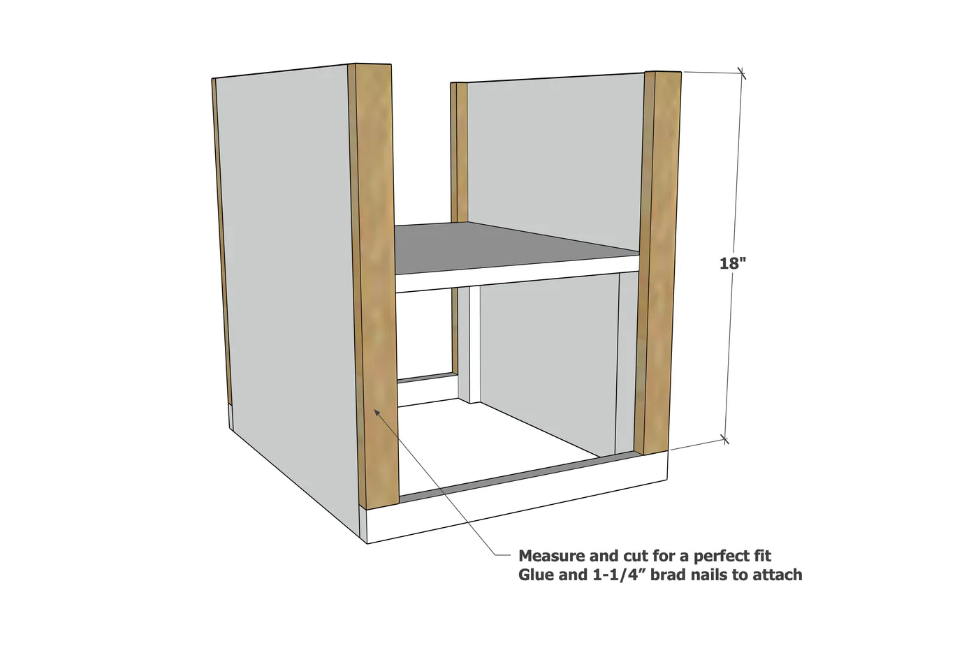 Minimalist Modern Nightstand (Narrow), step 4