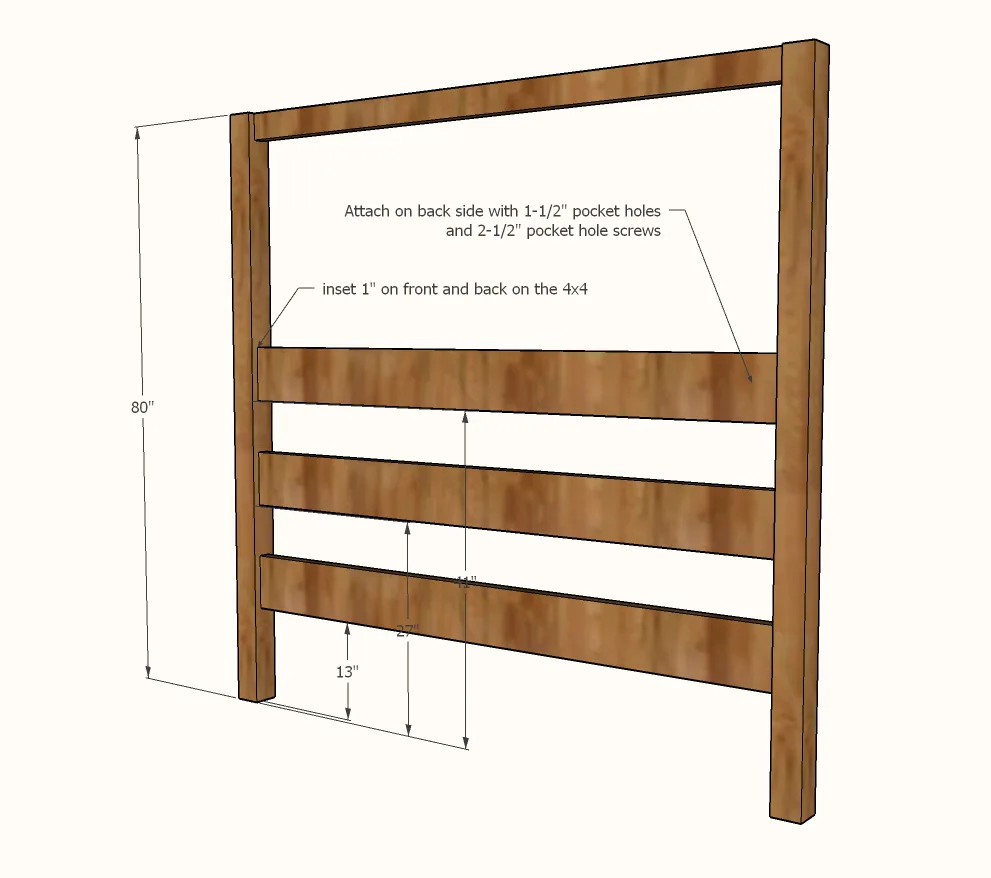 Minimalist Rustic Modern King Canopy Bed, step 1