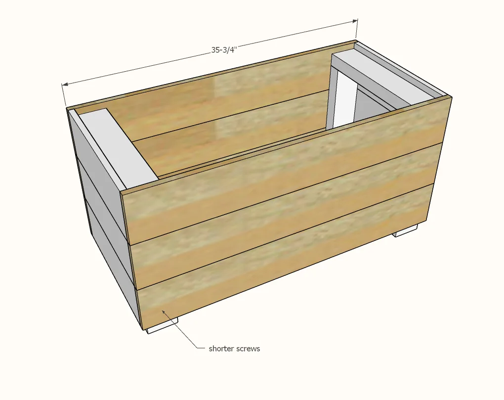 Modern Cedar Outdoor Storage Bench, step 3