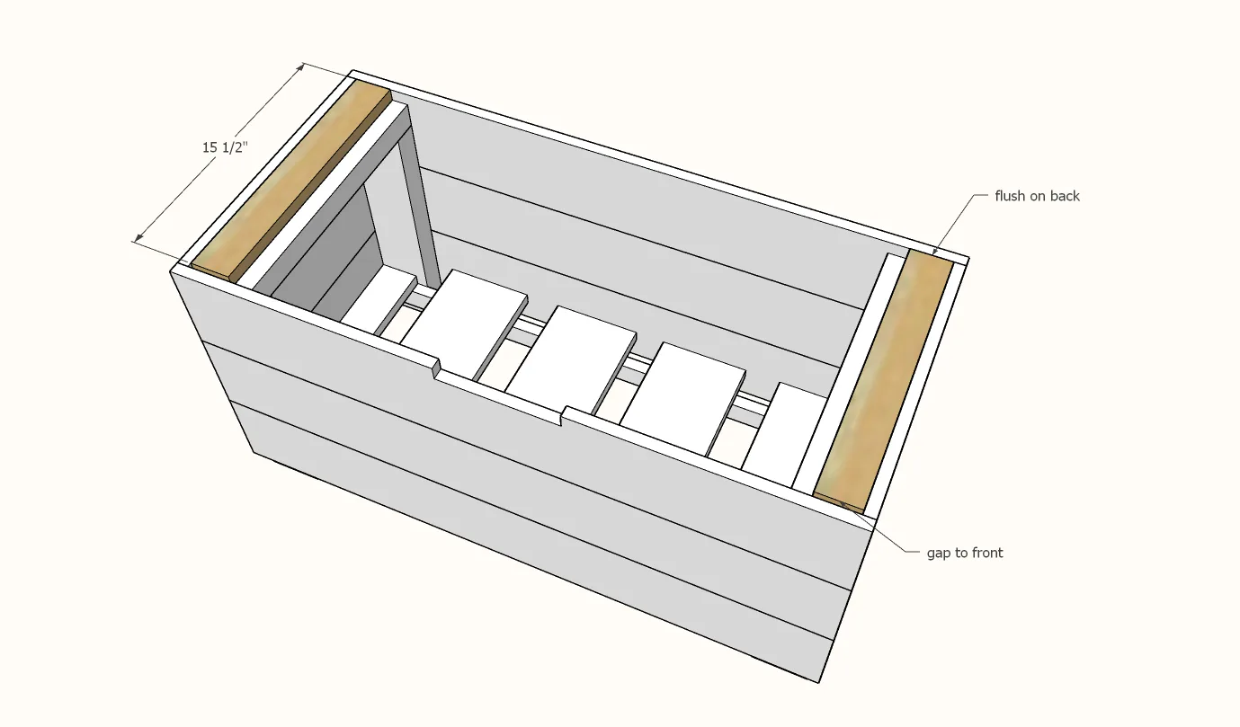 Modern Cedar Outdoor Storage Bench, step 6