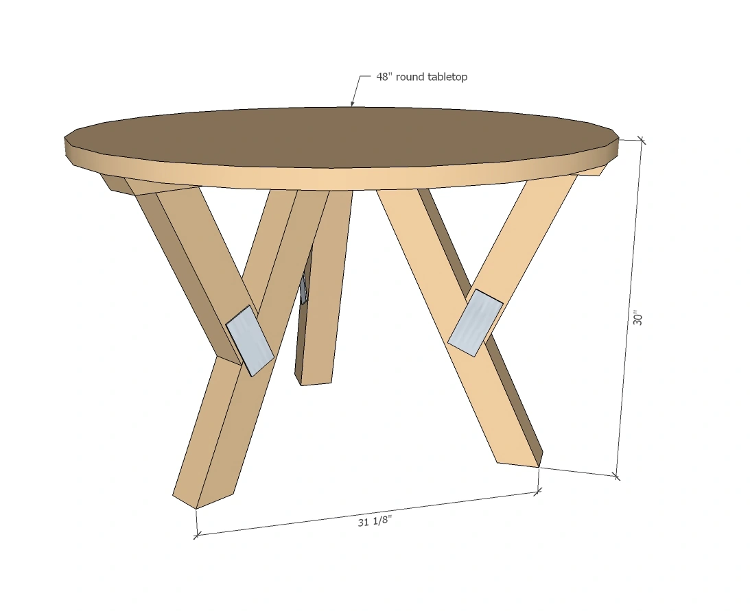 Modern Industrial Round Table dimension diagram 1