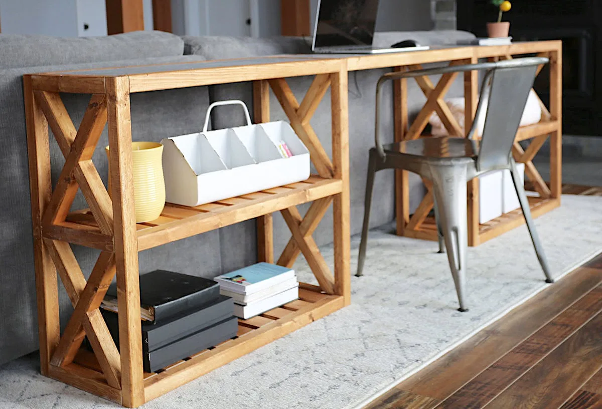Modern Rustic X Console Table