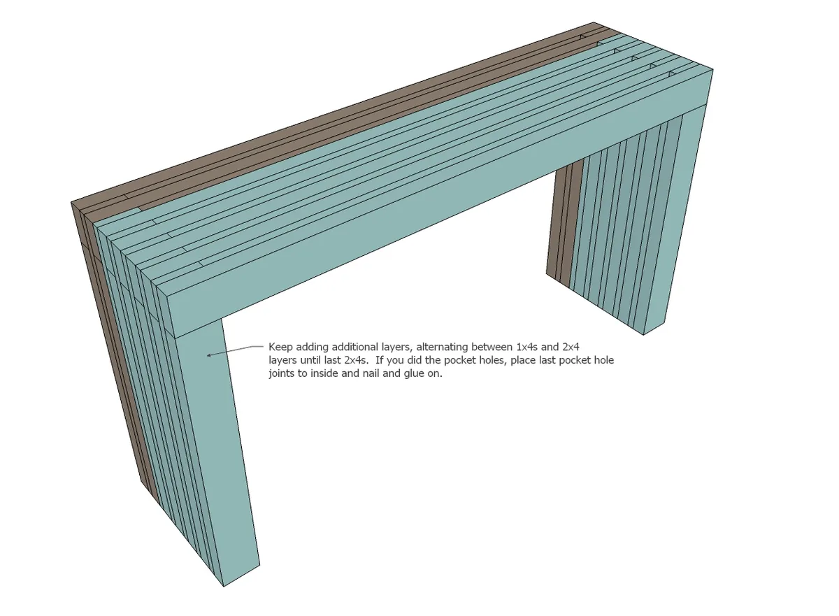 Modern Vertical Slat Top Console, step 4