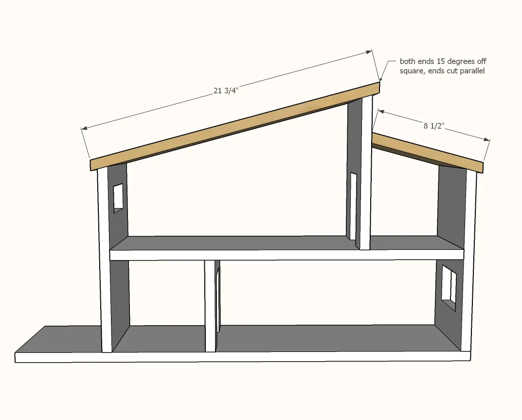 Modern Wood Dollhouse Shelf, step 5