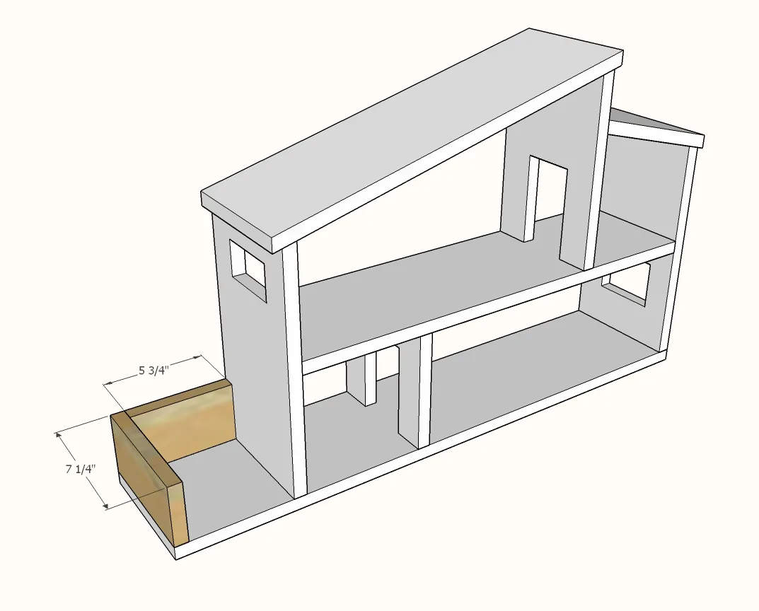 Modern Wood Dollhouse Shelf, step 6