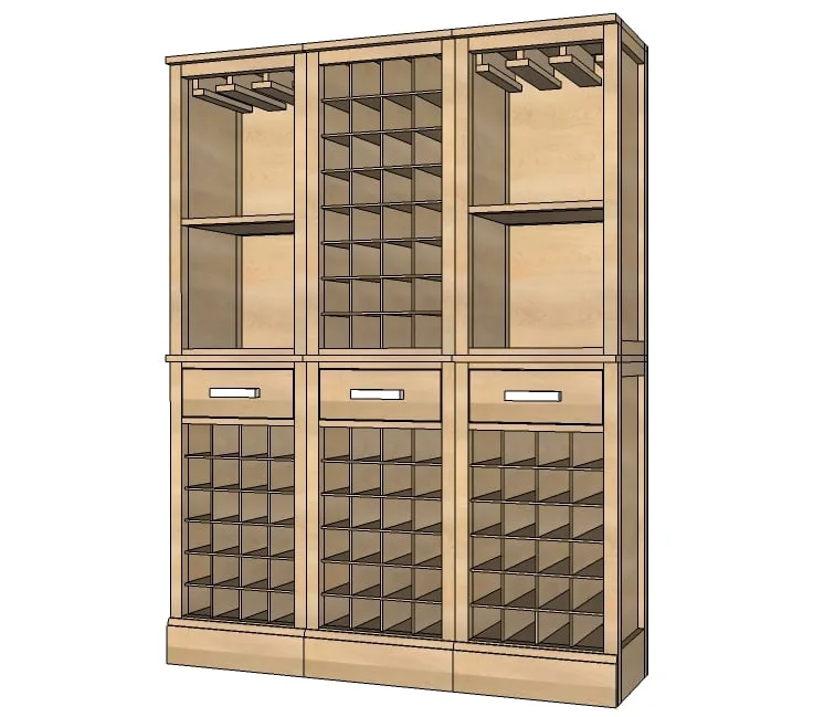Modular Bar Wine Grid Hutch