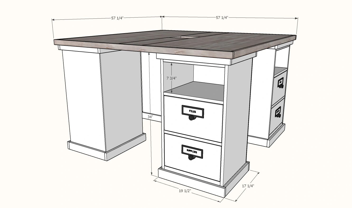 Modular Office dimension diagram 1