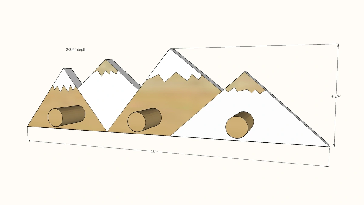 Mountain Wall Hooks dimension diagram 1