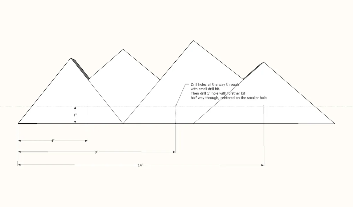 Mountain Wall Hooks, step 2