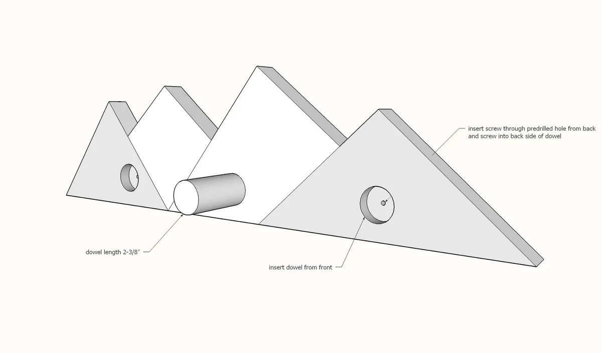 Mountain Wall Hooks, step 3