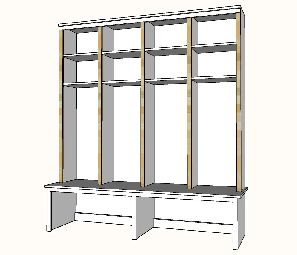 Mudroom Locker Hutches, step 4