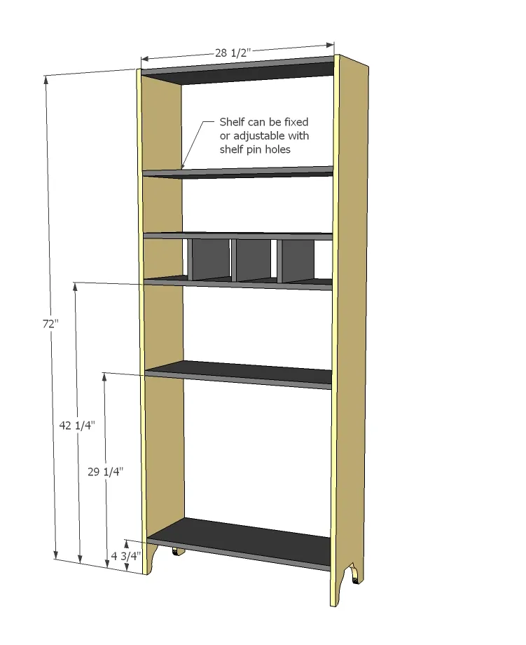 Narrow Depth Secretary Cabinet with Mail Slots, step 2