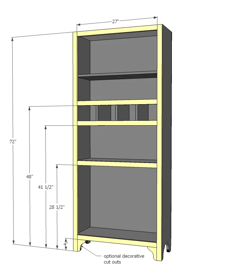 Narrow Depth Secretary Cabinet with Mail Slots, step 4