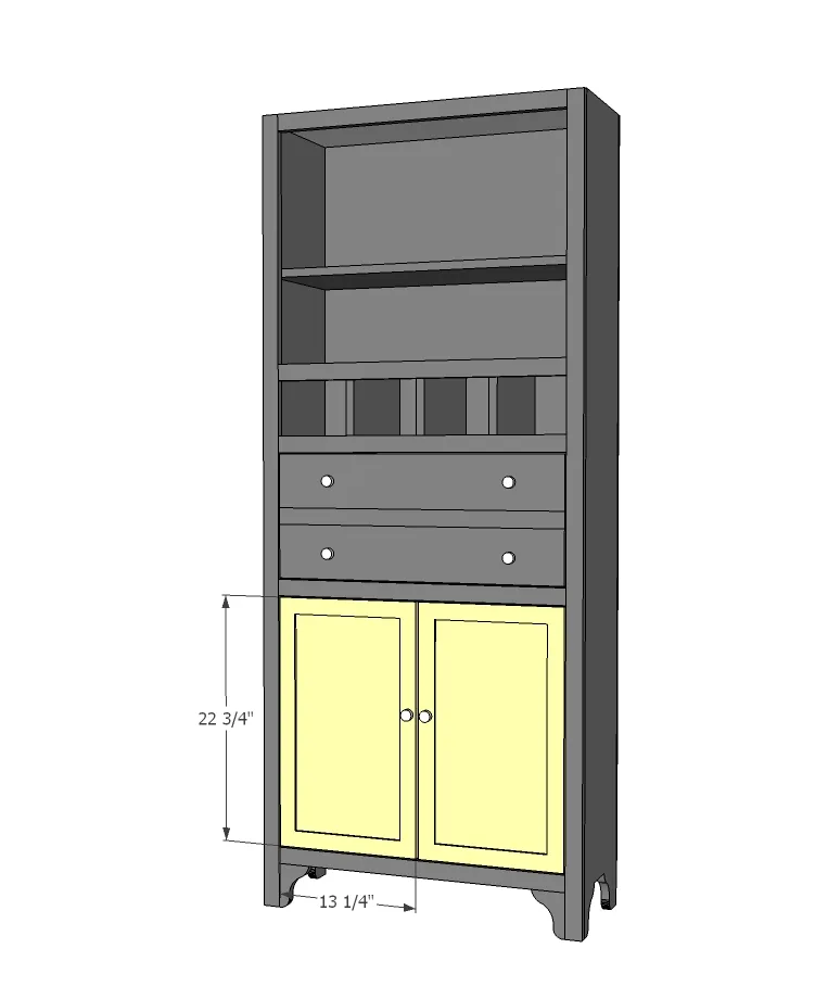 Narrow Depth Secretary Cabinet with Mail Slots, step 6