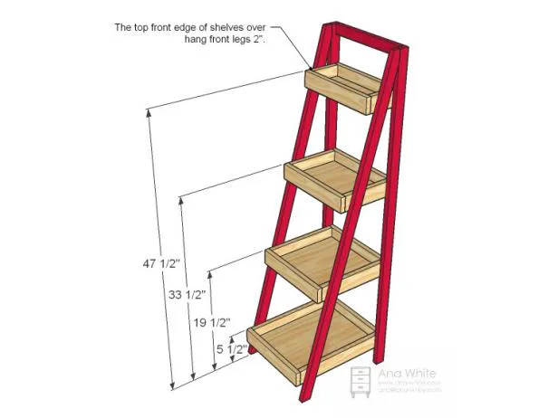 Narrow Painter's Ladder Shelf, step 5