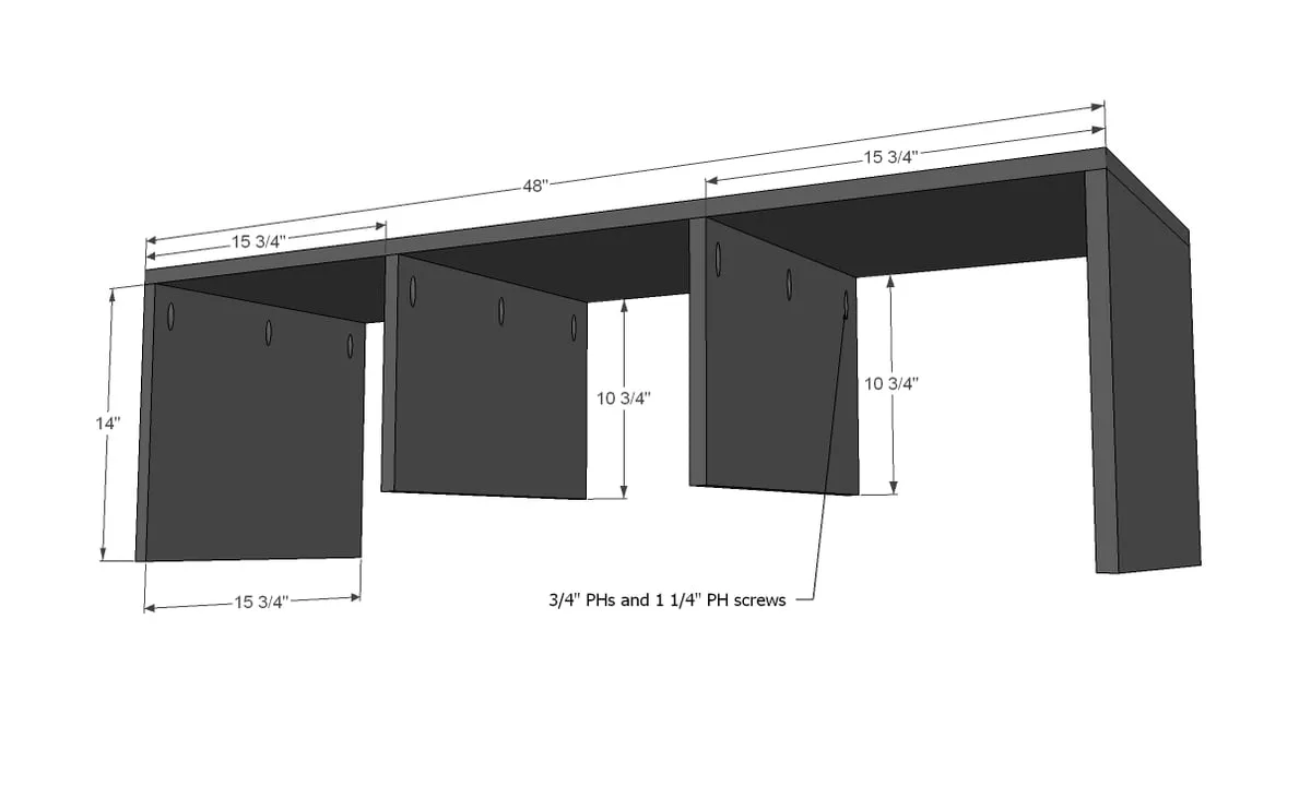 One Sheet of Plywood Hall Tree, step 2