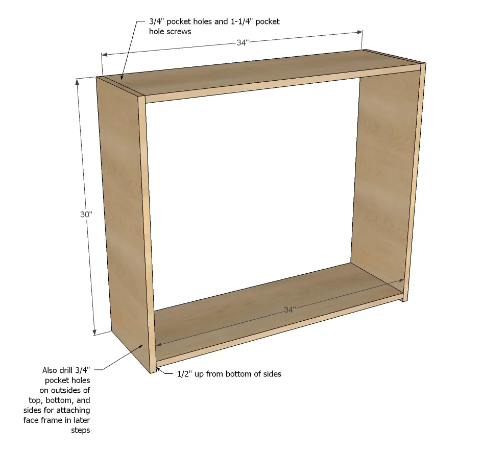Open Wall Cabinet, step 1