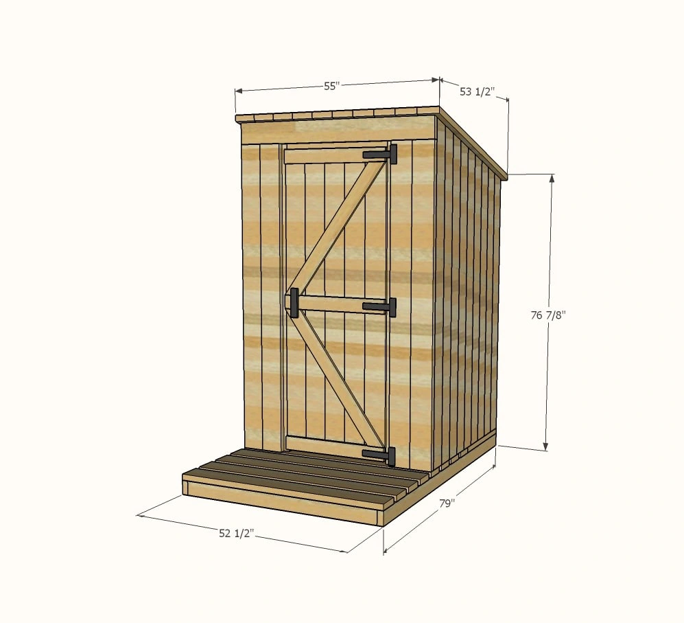 Outhouse Plan for Cabin dimension diagram 1