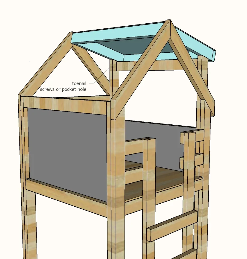 Over Bed Indoor Playhouse, step 11
