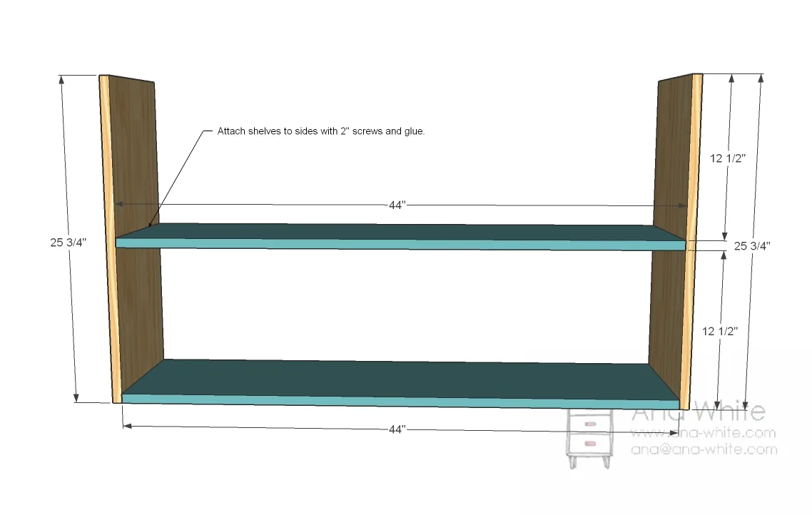 Perfect Console Bookshelf, step 2