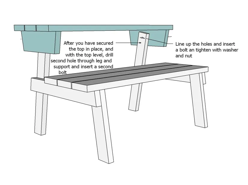 Picnic Table that Converts to Benches, step 6