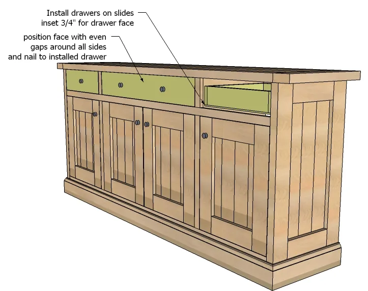 Planked Wood Sideboard, step 15