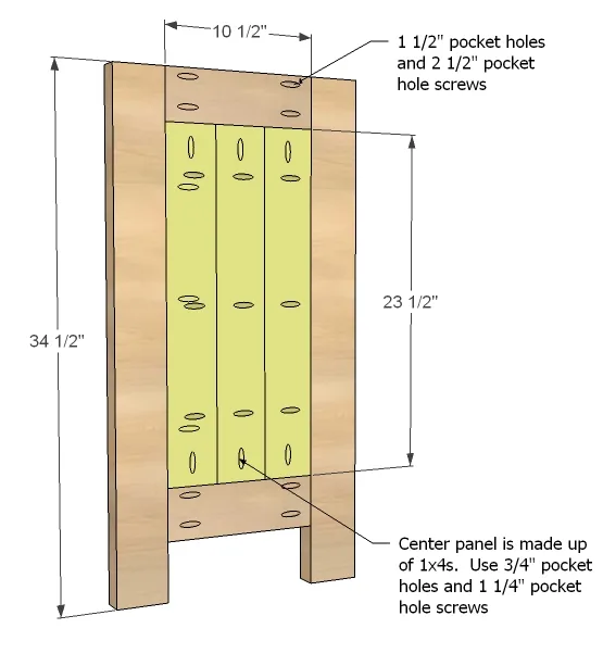 Planked Wood Sideboard, step 1